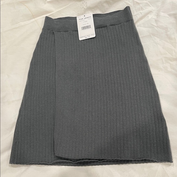 Free People Dresses & Skirts - Free People Charcoal Ribbed Knit Mini Skirt